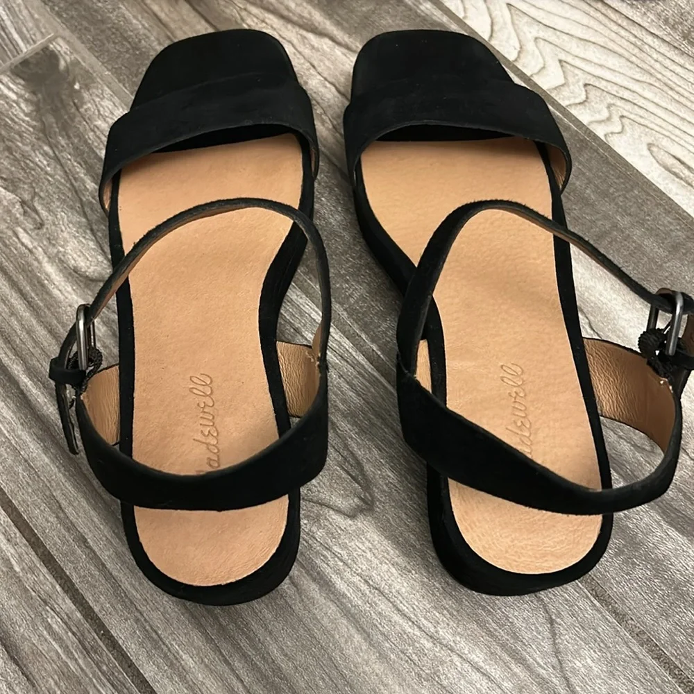 Madewell Lina Platform Sandals - True Black Suede - Picture 6 of 15